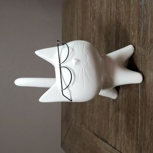Sagebrook Home Contemporary Porcelain, Kitty W/ Glasses figurine accent piece